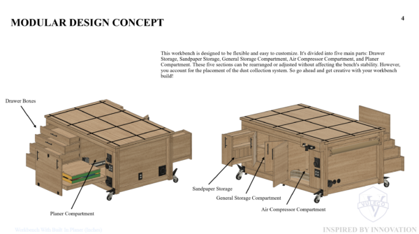 WORKBENCH WITH BUILT IN PLANER (IMPERIAL) - Image 2